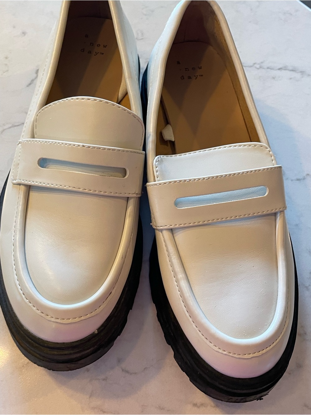 a new day White Chunky Penny Loafers